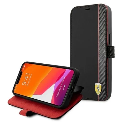Ferrari FESAXFLBKP13SBK iPhone 13 mini 5.4" black/black book On Track Carbon Stripe - 6
