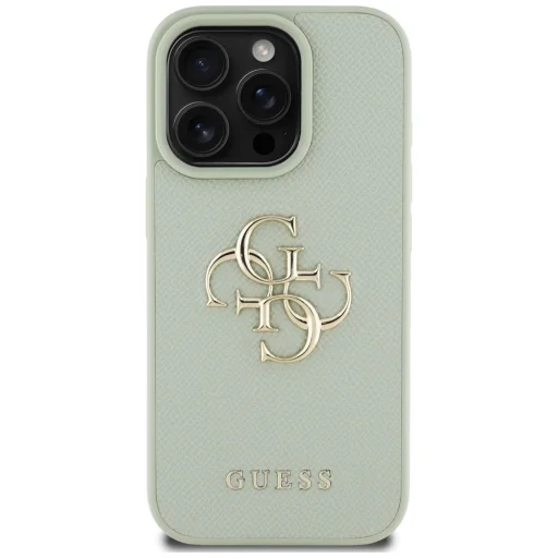  iPhone 16 Pro 6,3" Zöld Guess Hardcase PU Grained Big 4G és Classic Logo tok - 3