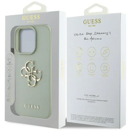  iPhone 16 Pro 6,3" Zöld Guess Hardcase PU Grained Big 4G és Classic Logo tok - 8