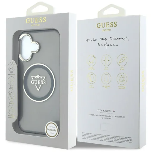  iPhone 16 6,1" Fekete Guess Hardcase MagSafe IML Metal Mountain Logo tok - 8