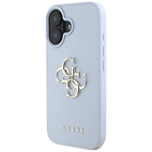  iPhone 16 6,1" Kék Guess Hardcase PU Prémium Bőr Mintázatú Nagy 4G és Klasszikus Logó Tok - 2