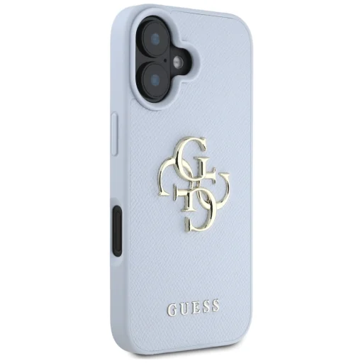  iPhone 16 6,1" Kék Guess Hardcase PU Prémium Bőr Mintázatú Nagy 4G és Klasszikus Logó Tok - 4