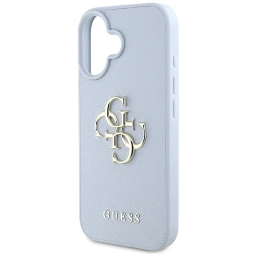  iPhone 16 6,1" Kék Guess Hardcase PU Prémium Bőr Mintázatú Nagy 4G és Klasszikus Logó Tok - 6