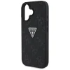  iPhone 16 6,1" Guess PU Grained Hot Stamp 4G Triangle Metal Fekete tok thumbnail