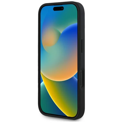  iPhone 16 6,1" Guess PU Grained Hot Stamp 4G Triangle Metal Fekete tok - 5