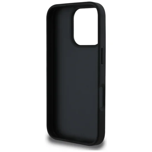  iPhone 16 Pro Max 6,9" Guess Keménytok PU Grained Hot Stamp 4G Háromszög Fém Tok, Fekete tok - 7