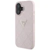 iPhone 16 6,1" Rózsaszín Guess Kemény tok PU Grained Hot Stamp 4G Triangle Metal tok thumbnail
