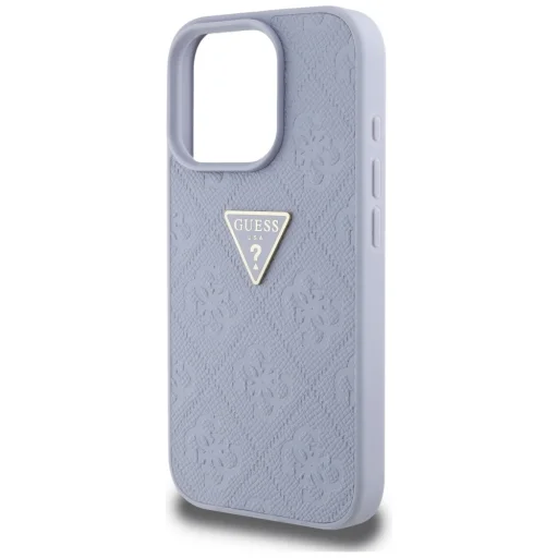  iPhone 16 Pro 6,3" lila Guess Hardcase PU Grained Hot Stamp 4G Triangle Metal tok - 6