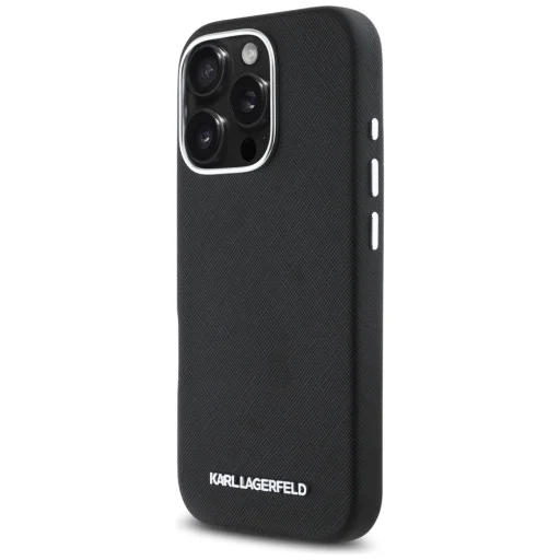  iPhone 16 Pro 6,3" Karl Lagerfeld Hardcase MagSafe FW Saffiano Metal Logo fekete tok - 2
