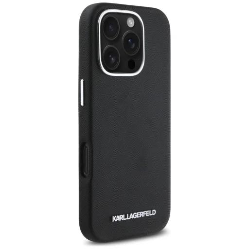  iPhone 16 Pro 6,3" Karl Lagerfeld Hardcase MagSafe FW Saffiano Metal Logo fekete tok - 4
