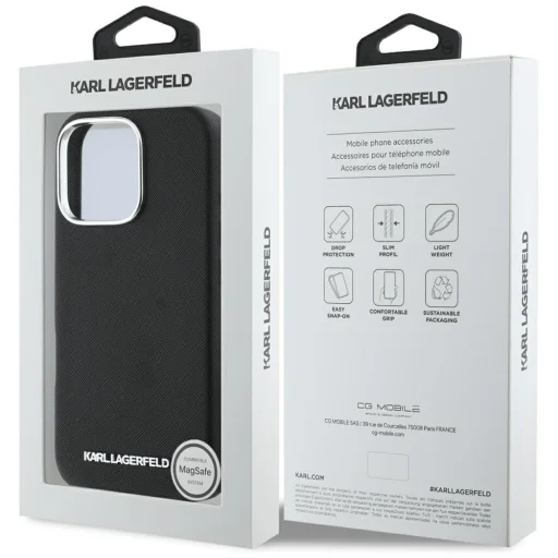  iPhone 16 Pro 6,3" Karl Lagerfeld Hardcase MagSafe FW Saffiano Metal Logo fekete tok - 8