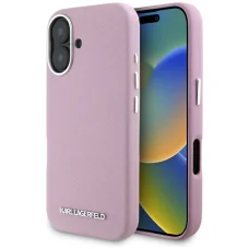  iPhone 16 6,1" Karl Lagerfeld Hardcase MagSafe FW Saffiano Metal Logo tok rózsaszín