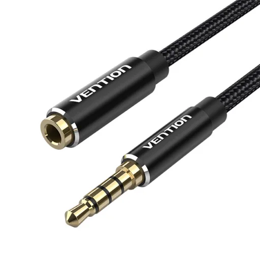 Audio kábel TRRS 3.5mm apa - 3.5mm anya Vention BHCBF 1m Fekete - 4