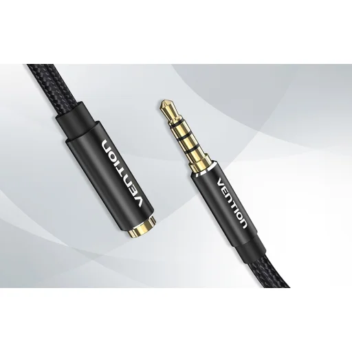Vention BHCBI 3.5mm Jack Dugó apa - anya audio kábel 3m Fekete - 5