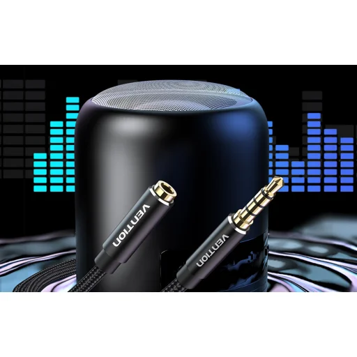 Vention BHCBI 3.5mm Jack Dugó apa - anya audio kábel 3m Fekete - 6