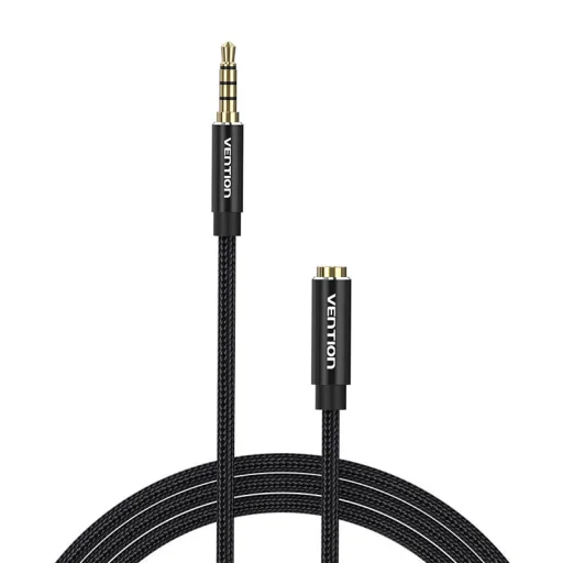 Audio kábel TRRS 3.5mm apa - 3.5mm anya Vention BHCBF 1m Fekete - 1