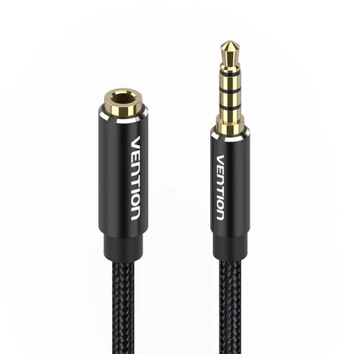 Audio kábel TRRS 3.5mm apa - 3.5mm anya Vention BHCBF 1m Fekete - 2