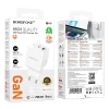 Borofone fali töltő BN19 Intenso GaN - USB + Type C - PD 20W QC 3.0 3A Type C - Lightning kábel, fehér thumbnail