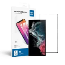 Tvrdené sklo Blue Star - SAMSUNG Galaxy S22 Ultra na celý displej (lepenie po celej ploche/vhodné pre puzdro) - čierna sklenená fólia