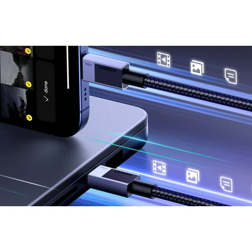 Ugreen USB-C to USB-C PD Gyors Töltő Kábel L512 (Űrszürke) 3m - 5