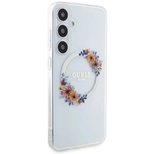 Guess IML Flowers Wreath MagSafe tok Samsung Galaxy S24+ - átlátszó - 4