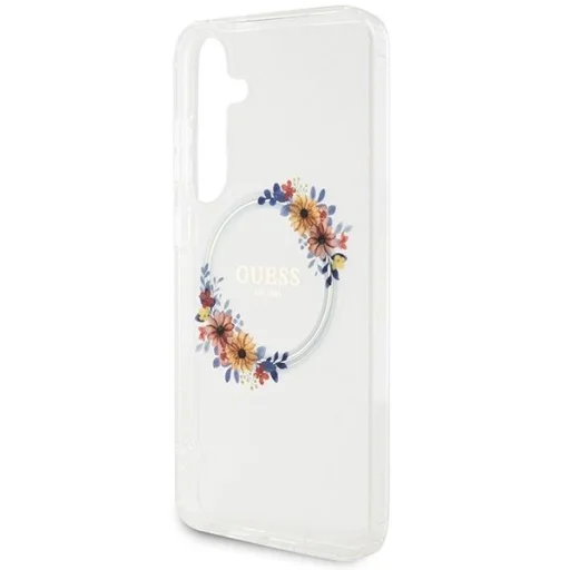 Guess IML Flowers Wreath MagSafe tok Samsung Galaxy S24+ - átlátszó - 6