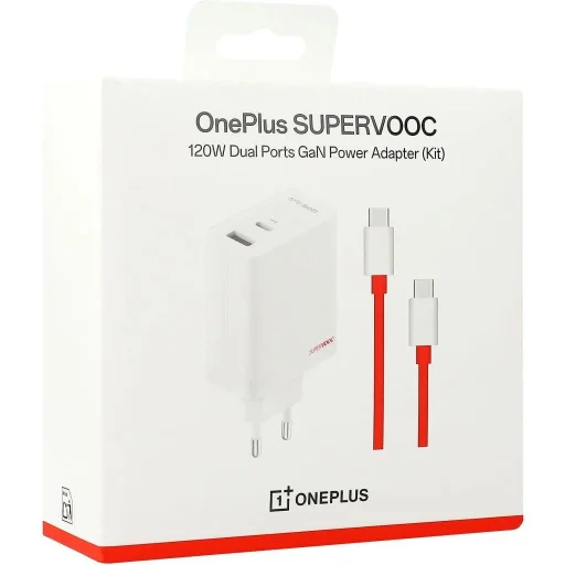OnePlus SUPERVOOC 120W Dual USB-A + USB-C Utazótöltő + USB-C/USB-C Kábel Fehér - 4