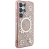 Guess 4G Background Gold Electroplated Peony Pattern MagSafe tok Samsung Galaxy S25 Ultra Pink thumbnail