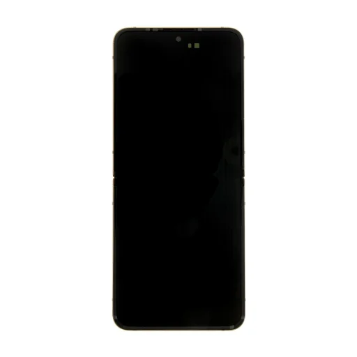 LCD kijelző + Érintőpanel + Előlapi burkolat Samsung F721 Galaxy Z Flip 4 5G Arany (Szerviz csomag) - 1