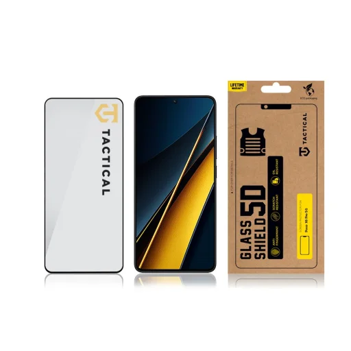 Taktikai 5D Üveg Pajzs a Poco X6 Pro 5G Fekete üvegfólia - 3