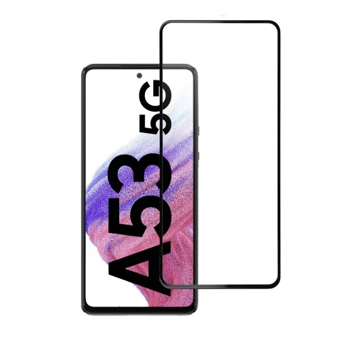 Edzett üveg Blue Star - Samsung A53 5G teljes felület (teljes ragasztás kerettel/kis méret) - fekete üvegfólia - 6