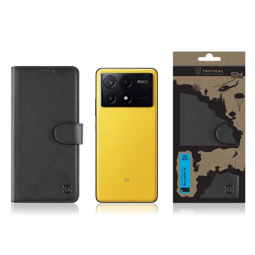 Tactical Field Notes fliptok a Xiaomi Poco X6 Pro 5G-hez, fekete tok - 3