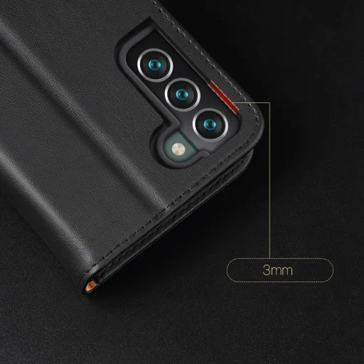 Dux Ducis Hivo valódi bőr fliptok kártyáknak és dokumentumoknak Samsung Galaxy S22+ Plus piros tok - 18