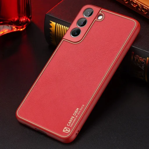 Dux Ducis Yolo elegáns tok ökológiai bőrből a Samsung Galaxy S22+ (S22 Plus) számára, piros, tok - 11