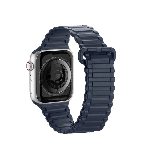 Dux Ducis Szíj (Armor Verzió) Apple Watch Ultra, SE, 9, 8, 7, 6, 5, 4, 3, 2, 1 (49, 45, 44, 42 mm) Szilikon Mágneses Karkötő Kék - 2