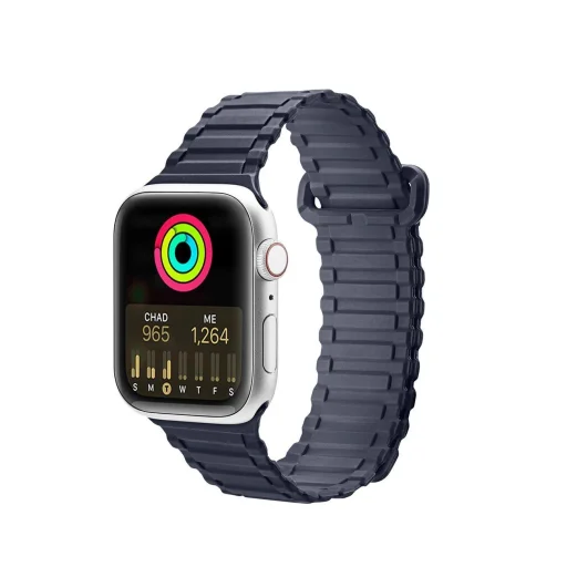 Dux Ducis Szíj (Armor Verzió) Apple Watch Ultra, SE, 9, 8, 7, 6, 5, 4, 3, 2, 1 (49, 45, 44, 42 mm) Szilikon Mágneses Karkötő Kék - 1