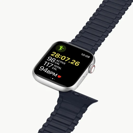 Dux Ducis Szíj (Armor Verzió) Apple Watch Ultra, SE, 9, 8, 7, 6, 5, 4, 3, 2, 1 (49, 45, 44, 42 mm) Szilikon Mágneses Karkötő Kék - 8