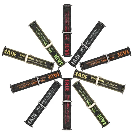 Dux Ducis Szíj (Kültéri változat) Apple Watch Ultra szíj, SE, 9, 8, 7, 6, 5, 4, 3, 2, 1 (49, 45, 44, 42 mm) nylon szíj sárga karkötő - 3