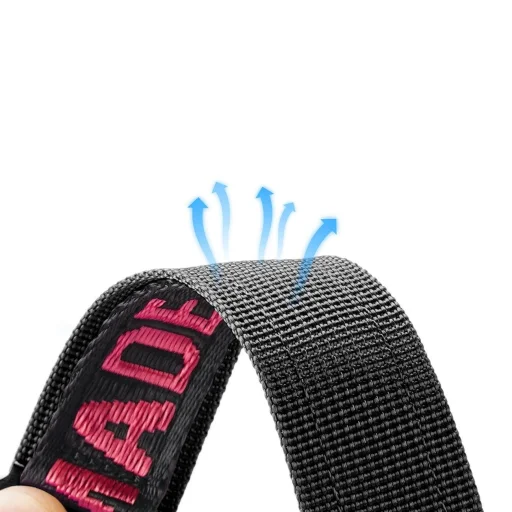 Dux Ducis Strap (Outdoor Version) Apple Watch Ultra Strap, SE, 9, 8, 7, 6, 5, 4, 3, 2, 1 (49, 45, 44, 42 mm) Nylon Band Bracelet Black and Red - 4