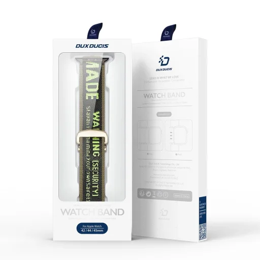 Dux Ducis Szíj (Kültéri Változat) Apple Watch Ultra Szíj, SE, 9, 8, 7, 6, 5, 4, 3, 2, 1 (49, 45, 44, 42 mm) Nylon Karkötő Fekete/Zöld - 5