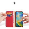 Dux Ducis Hivo bőr flip tok valódi bőr pénztárca kártyákhoz és dokumentumokhoz iPhone 14 Plus piros tok thumbnail