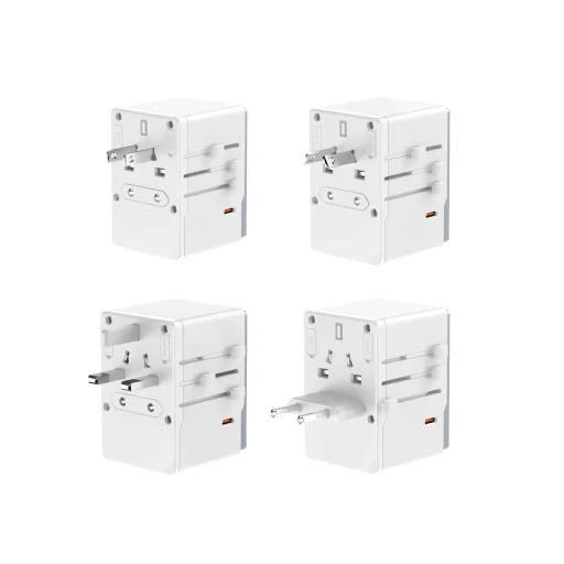 Dudao A35Pro 35W EU / UK / AUS / US / JP utazó adapter 3x USB-C 2x USB-A - fehér - 2