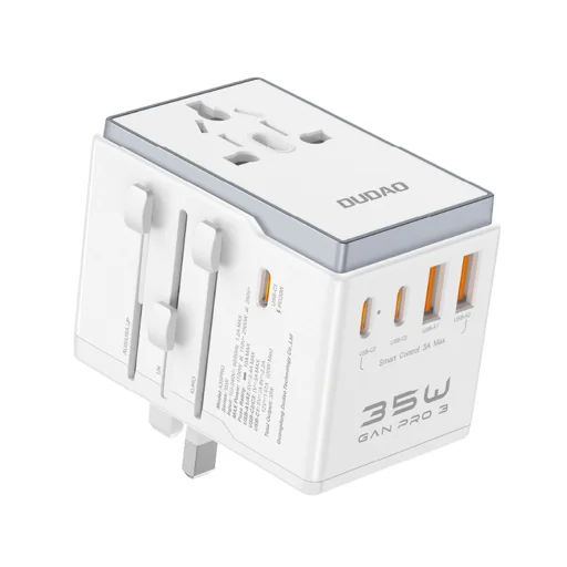Dudao A35Pro 35W EU / UK / AUS / US / JP utazó adapter 3x USB-C 2x USB-A - fehér - 1