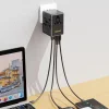  Dudao A65Pro 65W EU / US / JP / AUS / UK utazó adapter 2x USB-C 2x USB-A - fekete thumbnail