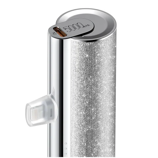 VEGER powerbank 5000 mAh beépített Lightning csatlakozóval PD QC3.0 2,4A 12W PlugOn (W0573P) ezüst - 3