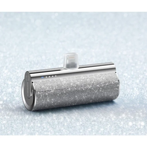 VEGER powerbank 5000 mAh beépített Lightning csatlakozóval PD QC3.0 2,4A 12W PlugOn (W0573P) ezüst - 8