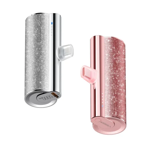 VEGER powerbank 5000 mAh beépített Type C csatlakozóval, PD QC3.0 2,4A 12W PlugOn (W0573) lila - 5