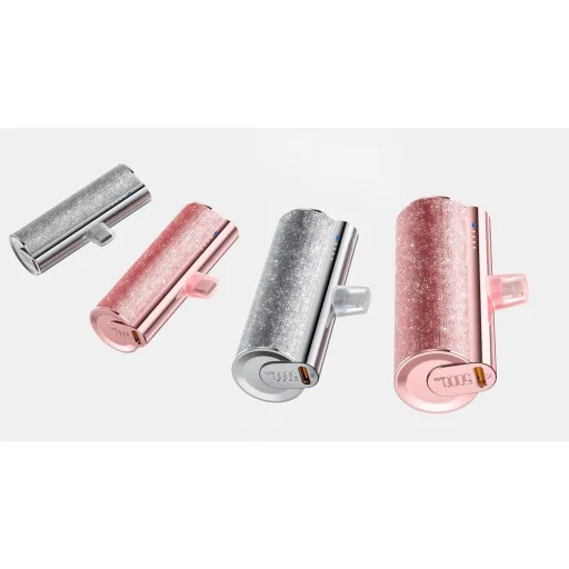 VEGER powerbank 5000 mAh beépített Type C csatlakozóval, PD QC3.0 2,4A 12W PlugOn (W0573) lila - 4