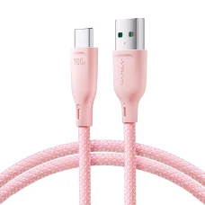 Joyroom Multi-Color Series SA34-AC6 USB-A / USB-C kábel 100W gyorstöltéssel 1m - Rózsaszín,