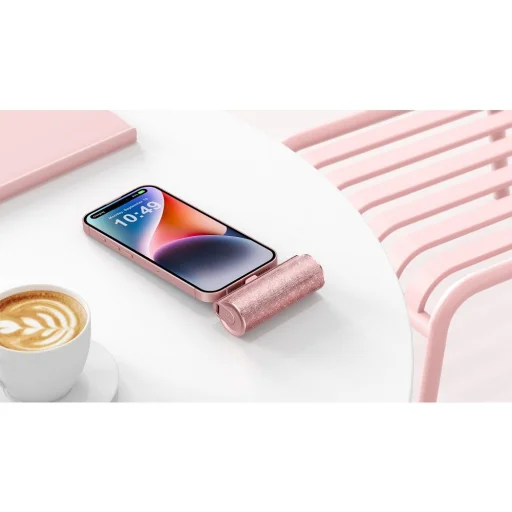 VEGER powerbank 5000 mAh beépített Type C csatlakozóval, PD QC3.0 2,4A 12W PlugOn (W0573) lila - 2